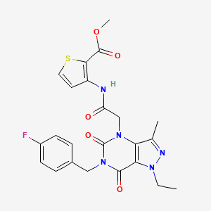 methyl 3-({[1-ethyl-6-(4-fluorobenzyl)-3-methyl-5,7-dioxo-1,5,6,7-tetrahydro-4H-pyrazolo[4,3-d]pyrimidin-4-yl]acetyl}amino)thiophene-2-carboxylate