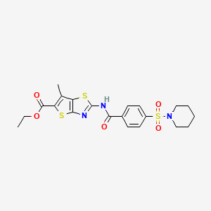 Ethyl 6-methyl-2-(4-(piperidin-1-ylsulfonyl)benzamido)thieno[2,3-d]thiazole-5-carboxylate