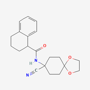 molecular formula C20H24N2O3 B2991167 N-{8-cyano-1,4-dioxaspiro[4.5]decan-8-yl}-1,2,3,4-tetrahydronaphthalene-1-carboxamide CAS No. 1333744-11-8