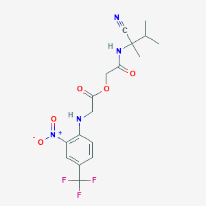 [2-[(2-Cyano-3-methylbutan-2-yl)amino]-2-oxoethyl] 2-[2-nitro-4-(trifluoromethyl)anilino]acetate