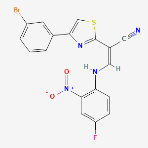 (Z)-2-(4-(3-bromophenyl)thiazol-2-yl)-3-((4-fluoro-2-nitrophenyl)amino)acrylonitrile