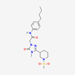 molecular formula C21H31N5O4S B2991181 N-(4-butylphenyl)-2-(4-methyl-3-(1-(methylsulfonyl)piperidin-3-yl)-5-oxo-4,5-dihydro-1H-1,2,4-triazol-1-yl)acetamide CAS No. 1105249-81-7