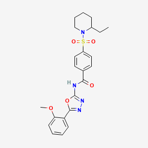 4-((2-ethylpiperidin-1-yl)sulfonyl)-N-(5-(2-methoxyphenyl)-1,3,4-oxadiazol-2-yl)benzamide