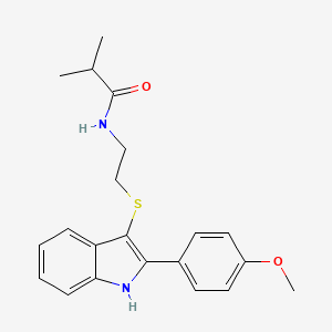 N-(2-((2-(4-methoxyphenyl)-1H-indol-3-yl)thio)ethyl)isobutyramide