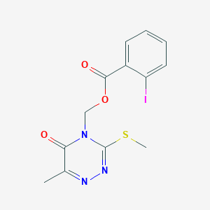 (6-methyl-3-(methylthio)-5-oxo-1,2,4-triazin-4(5H)-yl)methyl 2-iodobenzoate