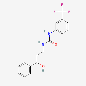 molecular formula C17H17F3N2O2 B2991224 1-(3-羟基-3-苯基丙基)-3-(3-(三氟甲基)苯基)脲 CAS No. 1396882-35-1