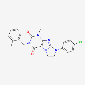 6-(4-Chlorophenyl)-4-methyl-2-[(2-methylphenyl)methyl]-7,8-dihydropurino[7,8-a]imidazole-1,3-dione