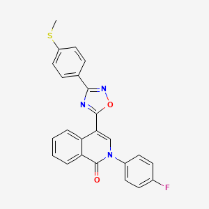 2-(4-fluorophenyl)-4-(3-(4-(methylthio)phenyl)-1,2,4-oxadiazol-5-yl)isoquinolin-1(2H)-one