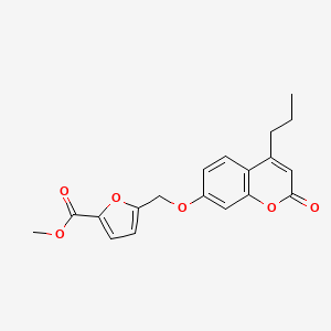 molecular formula C19H18O6 B2991264 Methyl 5-[(2-oxo-4-propylchromen-7-yl)oxymethyl]furan-2-carboxylate CAS No. 374710-58-4