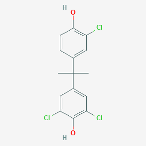 molecular formula C15H13Cl3O2 B029913 Phenol, 2,6-dichloro-4-[1-(3-chloro-4-hydroxyphenyl)-1-methylethyl]- CAS No. 40346-55-2