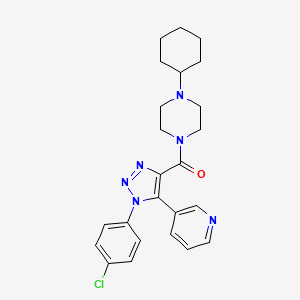 (1-(4-chlorophenyl)-5-(pyridin-3-yl)-1H-1,2,3-triazol-4-yl)(4-cyclohexylpiperazin-1-yl)methanone