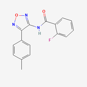 molecular formula C16H12FN3O2 B2991307 2-fluoro-N-(4-(p-tolyl)-1,2,5-oxadiazol-3-yl)benzamide CAS No. 874129-45-0