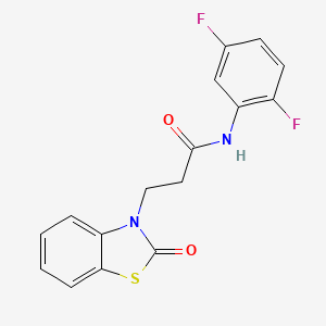 molecular formula C16H12F2N2O2S B2991309 N-(2,5-二氟苯基)-3-(2-氧代-1,3-苯并噻唑-3-基)丙酰胺 CAS No. 851990-04-0