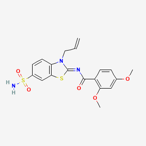 molecular formula C19H19N3O5S2 B2991311 (Z)-N-(3-allyl-6-sulfamoylbenzo[d]thiazol-2(3H)-ylidene)-2,4-dimethoxybenzamide CAS No. 865175-98-0