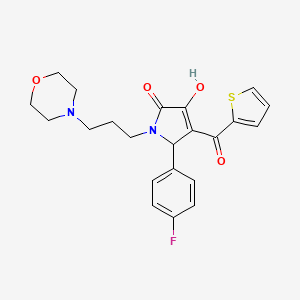 molecular formula C22H23FN2O4S B2991314 5-(4-fluorophenyl)-3-hydroxy-1-(3-morpholinopropyl)-4-(thiophene-2-carbonyl)-1H-pyrrol-2(5H)-one CAS No. 378221-64-8