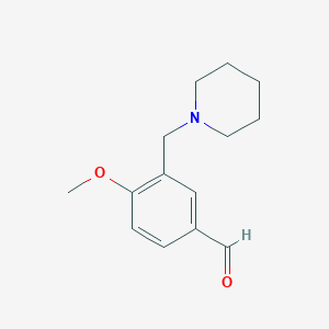 molecular formula C14H19NO2 B2991334 4-Methoxy-3-(piperidin-1-ylmethyl)benzaldehyde CAS No. 128501-83-7