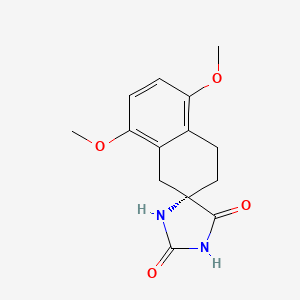 molecular formula C14H16N2O4 B2991371 (S)-5',8'-dimethoxy-3',4'-dihydro-1'H-spiro[imidazolidine-4,2'-naphthalene]-2,5-dione CAS No. 1391557-65-5