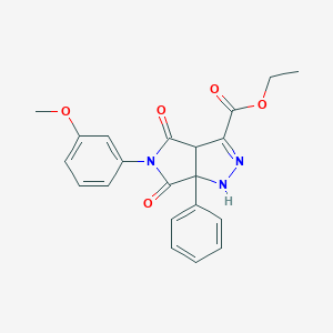 molecular formula C21H19N3O5 B299142 Ethyl 5-(3-methoxyphenyl)-4,6-dioxo-6a-phenyl-1,3a-dihydropyrrolo[3,4-c]pyrazole-3-carboxylate 