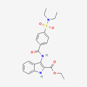 molecular formula C22H25N3O5S B2991447 ethyl 3-[[4-(diethylsulfamoyl)benzoyl]amino]-1H-indole-2-carboxylate CAS No. 850929-70-3