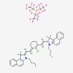 molecular formula C52H52ClF18N2P B2991452 3-butyl-2-((E)-2-((E)-3-((Z)-2-(3-butyl-1,1-dimethyl-1H-benzo[e]indol-2(3H)-ylidene)ethylidene)-2-chlorocyclohex-1-en-1-yl)vinyl)-1,1-dimethyl-1H-benzo[e]indol-3-ium trifluorotris(perfluoroethyl)phosphate(V) CAS No. 2100835-44-5