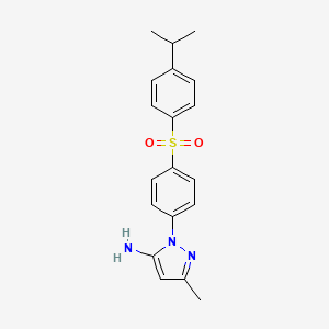 molecular formula C19H21N3O2S B2991501 2-[4-(4-Isopropyl-benzenesulfonyl)-phenyl]-5-methyl-2H-pyrazol-3-ylamine CAS No. 882232-00-0
