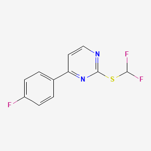 molecular formula C11H7F3N2S B2991568 Difluoromethyl 4-(4-fluorophenyl)-2-pyrimidinyl sulfide CAS No. 477854-93-6