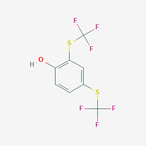 molecular formula C8H4F6OS2 B2991640 2,4-Bis[(trifluoromethyl)sulfanyl]phenol CAS No. 923105-19-5