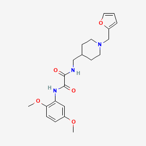 molecular formula C21H27N3O5 B2991659 N1-(2,5-dimethoxyphenyl)-N2-((1-(furan-2-ylmethyl)piperidin-4-yl)methyl)oxalamide CAS No. 953229-80-6