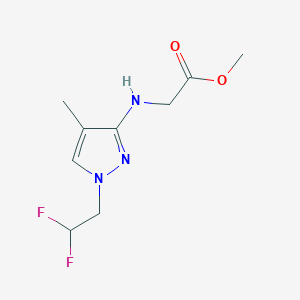 molecular formula C9H13F2N3O2 B2991701 Methyl 2-[[1-(2,2-difluoroethyl)-4-methylpyrazol-3-yl]amino]acetate CAS No. 2247206-21-7