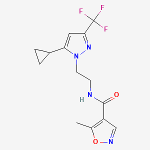 N-(2-(5-cyclopropyl-3-(trifluoromethyl)-1H-pyrazol-1-yl)ethyl)-5-methylisoxazole-4-carboxamide