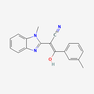(E)-2-(1-methyl-1H-benzo[d]imidazol-2(3H)-ylidene)-3-oxo-3-(m-tolyl)propanenitrile