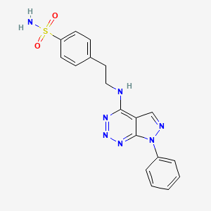 molecular formula C18H17N7O2S B2991808 4-(2-((7-phenyl-7H-pyrazolo[3,4-d][1,2,3]triazin-4-yl)amino)ethyl)benzenesulfonamide CAS No. 1226437-03-1