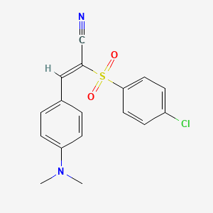 molecular formula C17H15ClN2O2S B2991892 (2Z)-2-(4-chlorobenzenesulfonyl)-3-[4-(dimethylamino)phenyl]prop-2-enenitrile CAS No. 804515-70-6
