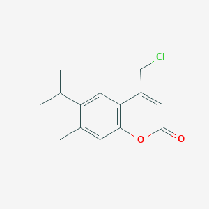 molecular formula C14H15ClO2 B2991939 4-Chloromethyl-6-isopropyl-7-methyl-chromen-2-one CAS No. 568555-36-2