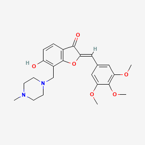 B2991942 (Z)-6-hydroxy-7-((4-methylpiperazin-1-yl)methyl)-2-(3,4,5-trimethoxybenzylidene)benzofuran-3(2H)-one CAS No. 869078-32-0