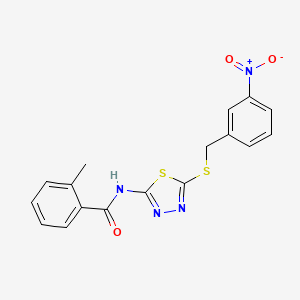 2-methyl-N-(5-((3-nitrobenzyl)thio)-1,3,4-thiadiazol-2-yl)benzamide