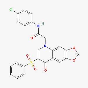 2-[7-(benzenesulfonyl)-8-oxo-[1,3]dioxolo[4,5-g]quinolin-5-yl]-N-(4-chlorophenyl)acetamide