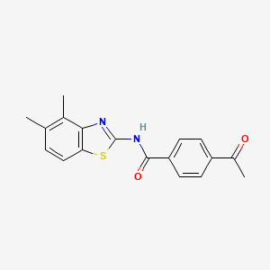 4-acetyl-N-(4,5-dimethyl-1,3-benzothiazol-2-yl)benzamide