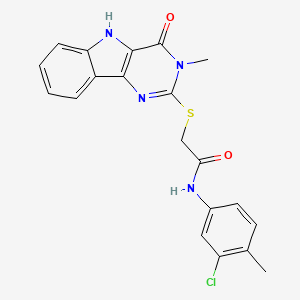 N-(3-chloro-4-methylphenyl)-2-((3-methyl-4-oxo-4,5-dihydro-3H-pyrimido[5,4-b]indol-2-yl)thio)acetamide