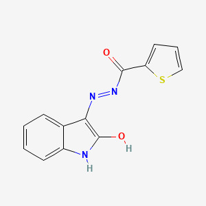 N'-[(3E)-2-oxo-1,2-dihydro-3H-indol-3-ylidene]thiophene-2-carbohydrazide
