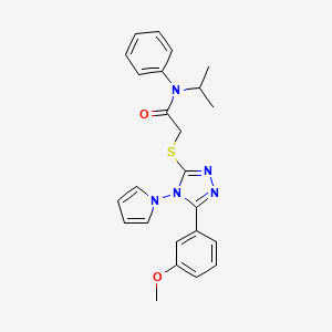 N-isopropyl-2-((5-(3-methoxyphenyl)-4-(1H-pyrrol-1-yl)-4H-1,2,4-triazol-3-yl)thio)-N-phenylacetamide