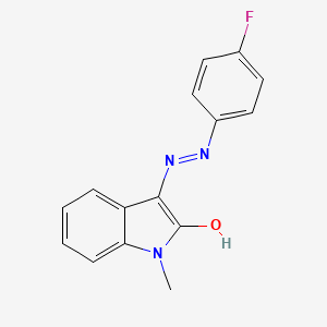 molecular formula C15H12FN3O B2992151 1-methyl-1H-indole-2,3-dione 3-[N-(4-fluorophenyl)hydrazone] CAS No. 320422-06-8