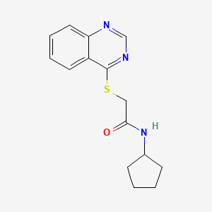 molecular formula C15H17N3OS B2992173 N-cyclopentyl-2-(quinazolin-4-ylsulfanyl)acetamide CAS No. 729582-00-7