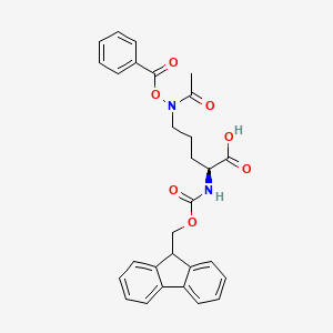 molecular formula C29H28N2O7 B2992177 Fmoc-L-Orn(Ac,OBz)-OH CAS No. 1684432-88-9