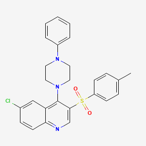 6-Chloro-3-(4-methylphenyl)sulfonyl-4-(4-phenylpiperazin-1-yl)quinoline
