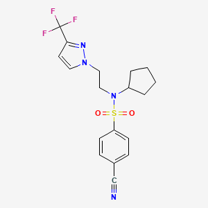 4-cyano-N-cyclopentyl-N-(2-(3-(trifluoromethyl)-1H-pyrazol-1-yl)ethyl)benzenesulfonamide
