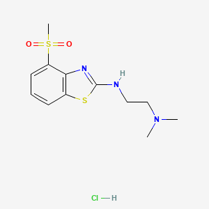 molecular formula C12H18ClN3O2S2 B2992223 N1,N1-dimethyl-N2-(4-(methylsulfonyl)benzo[d]thiazol-2-yl)ethane-1,2-diamine hydrochloride CAS No. 1421585-85-4