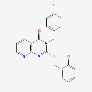 2-((2-chlorobenzyl)thio)-3-(4-fluorobenzyl)pyrido[2,3-d]pyrimidin-4(3H)-one