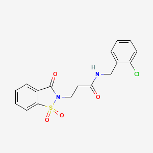 N-(2-chlorobenzyl)-3-(1,1-dioxido-3-oxobenzo[d]isothiazol-2(3H)-yl)propanamide