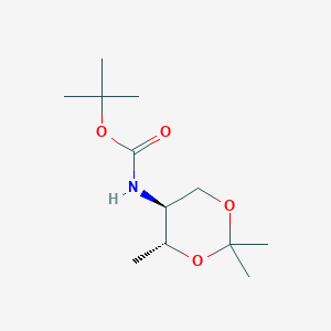 molecular formula C12H23NO4 B2992269 tert-Butyl ((4R,5S)-2,2,4-trimethyl-1,3-dioxan-5-yl)carbamate CAS No. 1932023-27-2